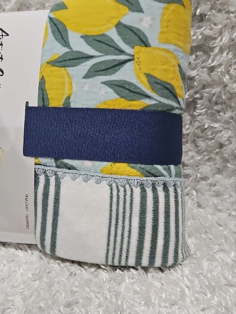 Cotton Plush Throw - Berkshire Artist Collection Yellow Lemon Print